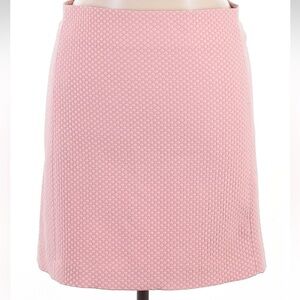 Ann Taylor LOFT Pink A-Line Mini Skirt Pink White Polka Dot Pinup Career Size 14